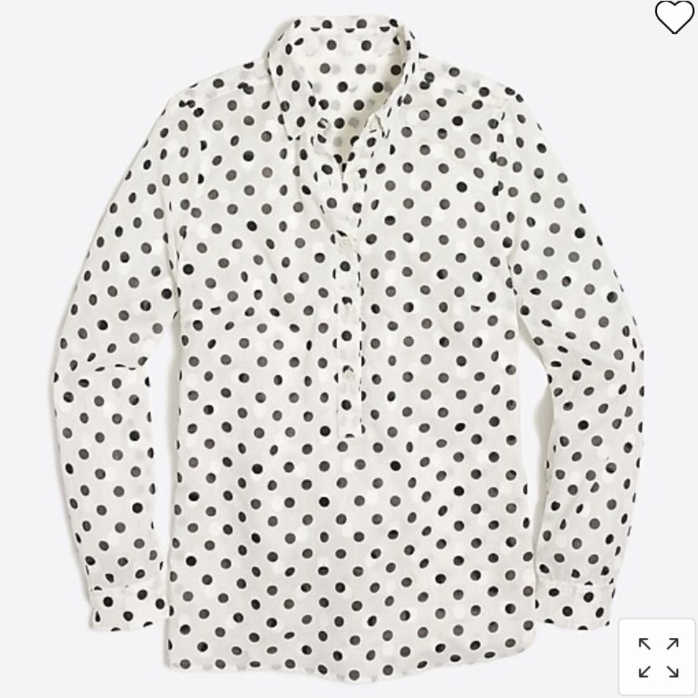 J crew factory jacquard dot popover shirt